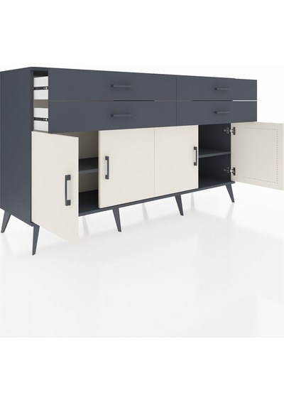Hyperion Konsol 2 Raflı 4 Çekmeceli 8 Kapaklı 176x44x99 Antrasit- Antrasit-aytaşı/antrasit Hyperion Konsol 2 Raflı 4 Çekmeceli 8 Kapaklı 176x44x99 Antrasit- Antrasit-aytaşı/antrasit