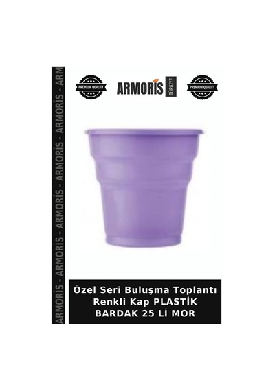 Özel Seri Buluşma Toplantı Renkli Kap Plastik Bardak 25 Li Mor