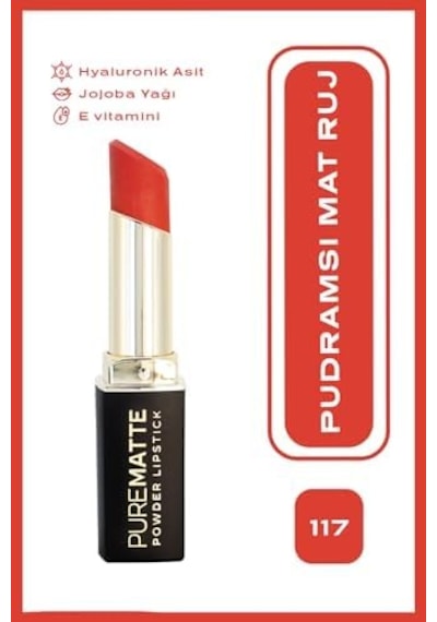 Powder Lipstick No: 117 - Nemlendirici Pudramsı Mat Ruj 0