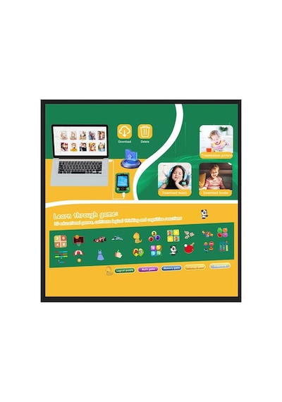 Çocuklar İçin Eğitici Telefon Dokunmatik Ekran Çift Kameralı Fenerli Müzik Çalar Oyun Video Kayıt