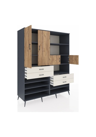 Kronos Gardrop 11 Raflı 4 Çekmeceli 4 Kapaklı 176x59x221 Antrasit-çam/aytaşı Çam/aytaşı Kronos Gardrop 11 Raflı 4 Çekmeceli 4 Kapaklı 176x59x221 Antrasit-çam/aytaşı Çam/aytaşı