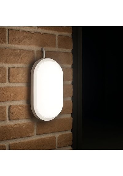 Aydos 15w Ip65 Oval Beyaz Led Tavan Ve Duvar Lambası / 6500k Beyaz Işık / Su Ve Toz Geçirmez Banyo Bahçe Balkon Ayd Çok Renkli