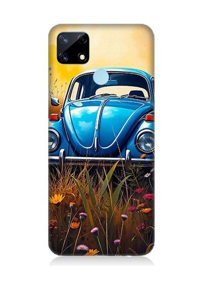 Realme 7i Uyumlu Mavilikte Vosvos Nostaljisi Desenli Silikon Kılıf Çok Renkli