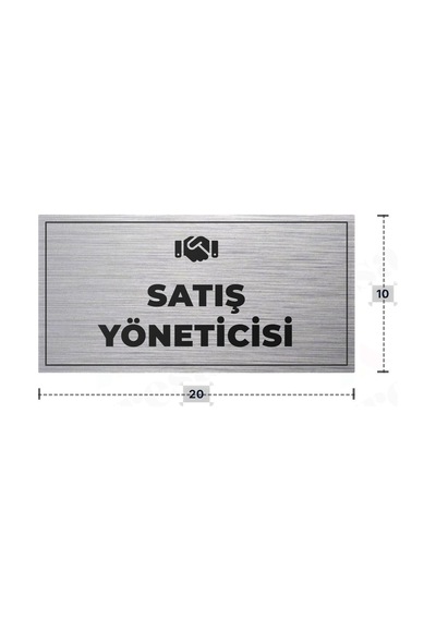 Satış Yönetıcısı Yazılı - Metal - Gümüş Renk - Kapı İsimliği - 20x10 Cm Satış Yönetıcısı Yazılı - Metal - Gümüş Renk - Kapı İsimliği - 20x10 Cm