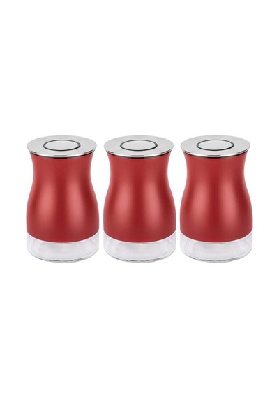 Tantitoni 3 Parça Kırmızı Cam Kavanoz Seti 730ml
