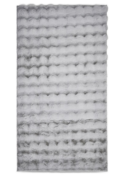 Yünteks Bubble Kabartmalı Peluş Post Halı 90x150 Gri