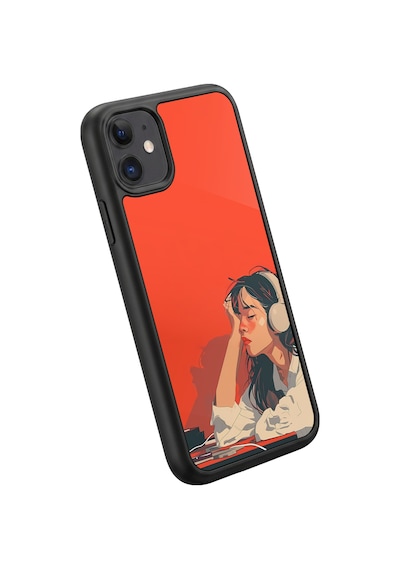 İphone 11 Uyumlu Kulaklık Desenli Kamera Korumalı Darbelere Dayanıklı Kılıf 1214-kulaklık-iphone11