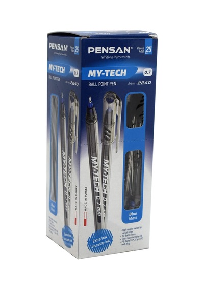 Pensan Pe02240tkma25 0.7 Mm My Tech Tükenmez Kalem 25'li Mavi Genel