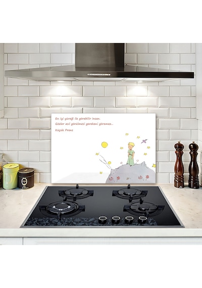 Decorita Cam Ocak Arkası Koruyucu|Küçük Prens Desenli|40cm x 60cm