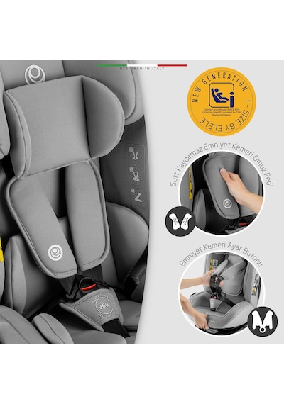 Elele Modenafix 2 360 Dönen I-size Oto Koltuğu İsofix 40-150 Cm 0-36 Kg Bej