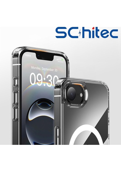 Schitec Apple Uyumlu iPhone 16e Magsafe Özellikli Şeffaf Kılıf