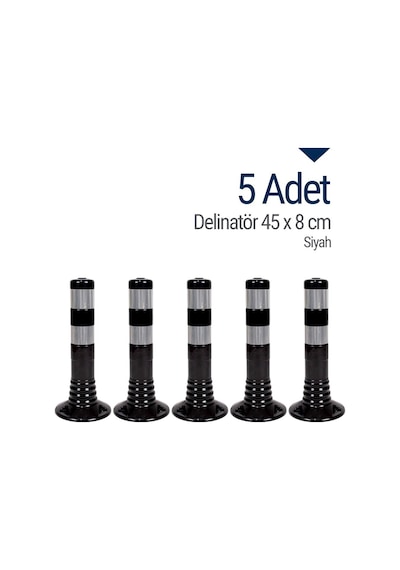 İleri Trafik Delinatör 45  x  8 CM Siyah 5 Adet Esnek Duba