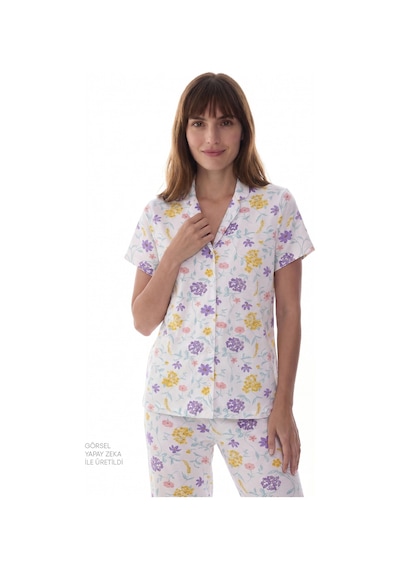 Penti Kırık Beyaz Blossom Gömlek Pantolon Pijama Takımı
