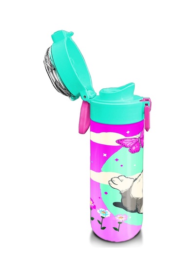 Coral High Kids Su Yeşili Pembe Kedi Desenli Pipetli Ve Direkt İçim Çelik Termos 500 Ml 31796 Yeşil