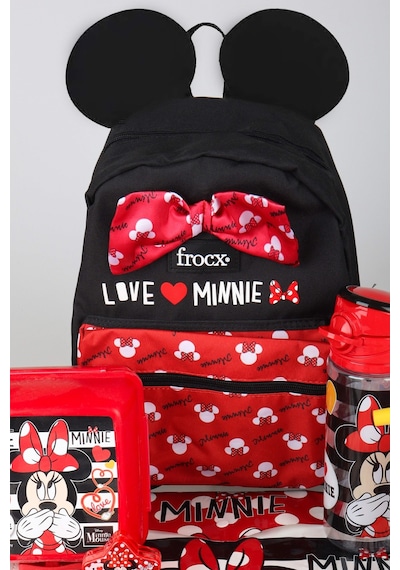 X Dekomus Lisanslı Minnie Mouse Kırtasiye Seti Love Collection Küçük Boy Anaokul Çantası,matara,beslenme Kabı,çıtçıt Dosya Seti Altın