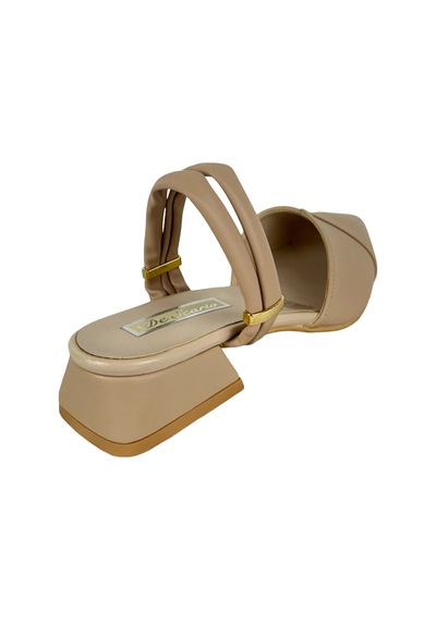 Matzeliger Mzg1051 Bej Kadın Günlük Kısa Topuklu Ayakkabı