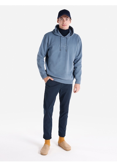 Colin's Colins Regular Fit Kapüşonlu Baskılı Mavi Erkek Sweatshirt İndigo