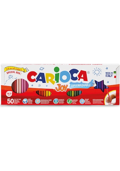 Carioca Joy Süper Yıkanabilir Keçeli Boya Kalemi 50 Renk 41018