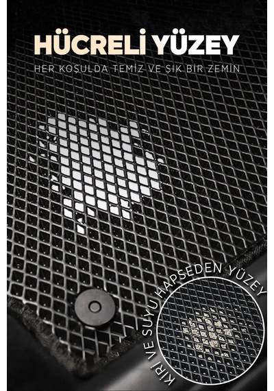 Kıa Rio 2012-2016 Uyumlu Araca Özel Yeninesil Oto Paspas Siyah