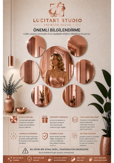 Lucitart 1 Adet Yuvarlak Dekoratif Pleksi Duvar Dekoru Kendinden Yapışkanlı 1 Mm Pleksi 9 Renk 10x10, 15x15, 20x20, 25x25, 30x30 Cm Rose Gold Lucitart 1 Adet Yuvarlak Dekoratif Pleksi Duvar Dekoru Kendinden Yapışkanlı 1 Mm Pleksi 9 Renk 10x10, 15x15, 20x20, 25x25, 30x30 Cm Rose Gold