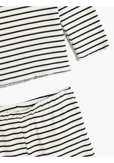 Koton 2'li Kaşkorse Takım Uzun Kollu Tişört Ve Pantolon Takımı Ekru Çizgili 5wmg10186ak Ekru Çizgili Ekru Koton 2'li Kaşkorse Takım Uzun Kollu Tişört Ve Pantolon Takımı Ekru Çizgili 5wmg10186ak Ekru Çizgili Ekru