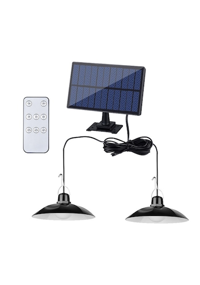 Kumandalı 2 Ledli Solar Lamba Çardak Çadır , Verenda Aydınlatması Mini Güneş Enerjili Çardak Lambası 1