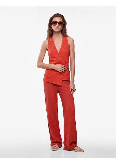 Koton Koton X Melis Ağazat - Bürümcük Kumaş Beli Bağcıklı Düz Bol Paça Pantolon Turuncu 6sak40123ek Koton Koton X Melis Ağazat - Bürümcük Kumaş Beli Bağcıklı Düz Bol Paça Pantolon Turuncu 6sak40123ek