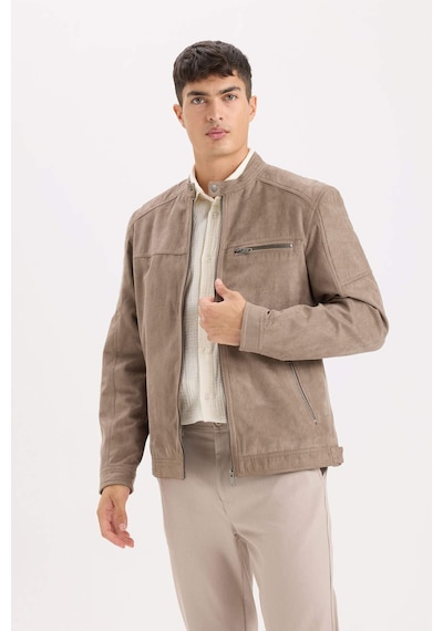 DeFacto Slim Fit Dar Kesim Dik Yaka Fermuarlı Süet Görünümlü Mevsimlik Baharlık Mont D5977AX25SPBG73 DeFacto Slim Fit Dar Kesim Dik Yaka Fermuarlı Süet Görünümlü Mevsimlik Baharlık Mont D5977AX25SPBG73