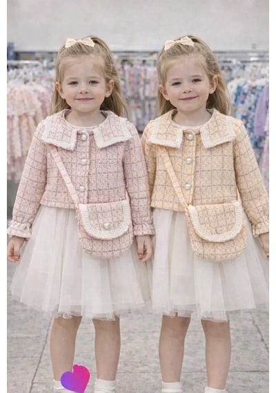 Veraura Lifestyle 1-2-3 Yaş Bolero Ceketli Çantalı Elbise 1 Adet Pembe