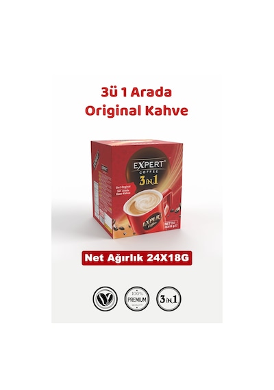 3 Ü 1 Arada Orijinal Hazır Kahve 24 Lü 18g Granül