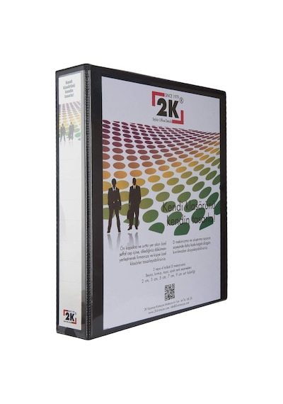 2k 05-2d-s 2 Halka D Mekanizmalı Klasör Kutu İçi, Siyah, 5 Cm, 10 Adet
