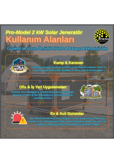 Otw Pro-model 2000w Mobil Güç İstasyonu Lifepo4 Bataryalı Solar Jeneratör