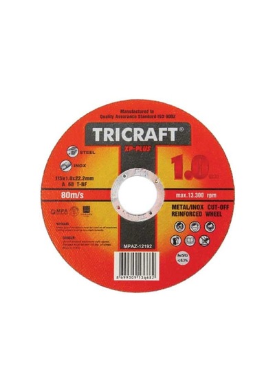 Tricraft İnox Metal Kesici Taş, 115 X 1.0 X 22 Mm, 25 Adet