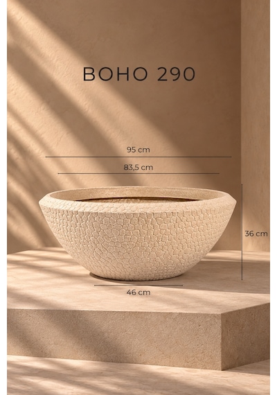 Bostann Dekoratif Saksı - Boho 290 - 157l - Bej