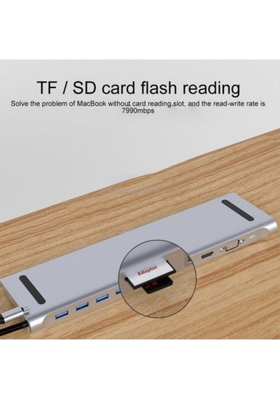 Apple Uyumlu MacBook Type-c To Hub 11 In 1 Çok Amaçlı Çoklayıcı Hub