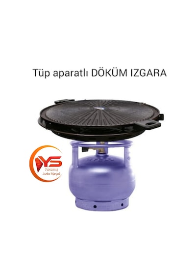 Tüplü Pik Demir Döküm Mangal Tüplü Saç Tava Portatif Izgara Tenc
