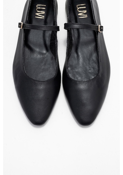 Luvishoes Luvi Shoes Lunaıre Siyah Hakiki Deri Tek Bantlı Sivri Burun Kadın Babet Ayakkabı Siyah