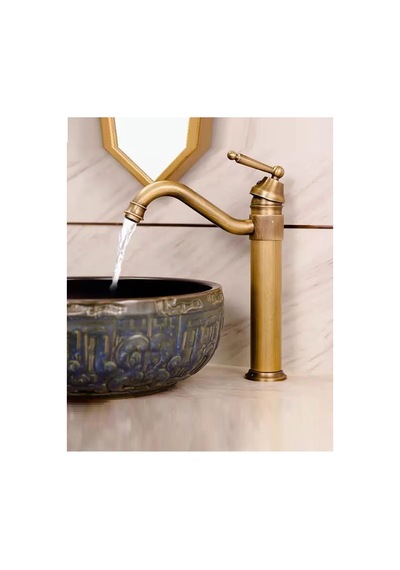Rena Design Rustik Antik Lavabo Bataryası Banyo Çanak Musluğu Eskitme Osmanlı Lavabo Armatür Otantik Bakır Inox
