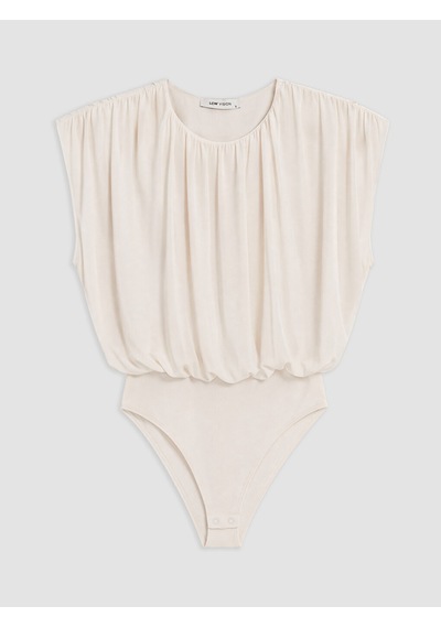 Lcw Vision Pembe Bisiklet Yaka Fırfırlı Kadın Bodysuit