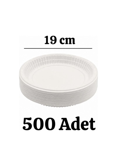 Plastik Tabak Kullan At Tabak 500'lü 19 Cm Beyaz Plastik Tabak