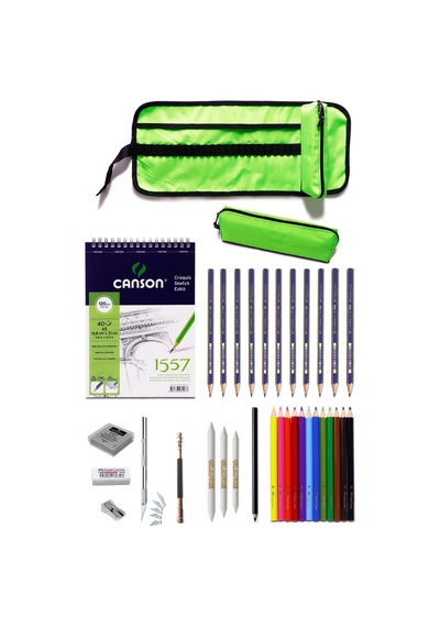 Faber 1221 Canson Eskiz Defteri Karakalem Ve Kuruboya Kalemi 23 P N11.6747