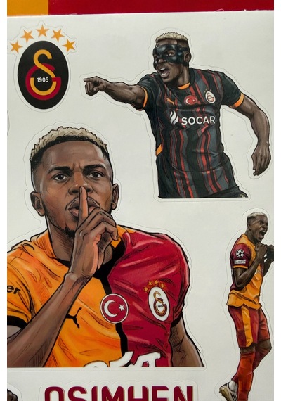 X Dekomus Lisanslı Galatasaray "victor Osimhen" Sticker Sheet Altın