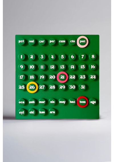Sonsuz Takvim Türkçe 4 Halkalı Ring-a-date 23x23 Cm Masaüstü & Duvar