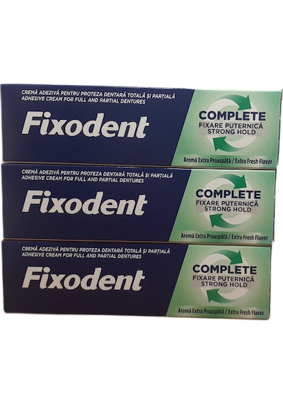 Complete Güçlü Tutuş Extra Ferah Aroma Protez Yapıştırıcı Krem 47 Gr X 3 Adet
