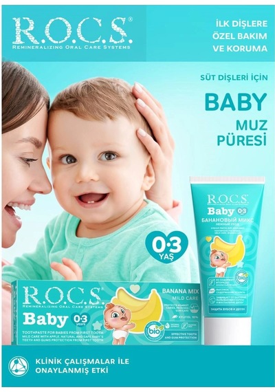 R.o.c.s. Baby 0-3 Yaş Muz Püresi Tadında Florürsüz Diş Macunu 45gr