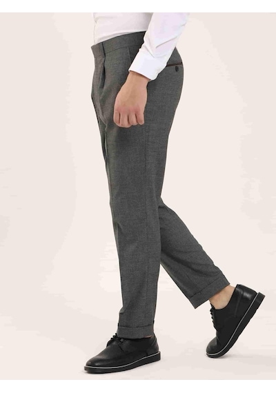 Dufy Gri Erkek Slim Fit Melanj Desenli Klasik Pantolon - 97669-gri Gri Dufy Gri Erkek Slim Fit Melanj Desenli Klasik Pantolon - 97669-gri Gri