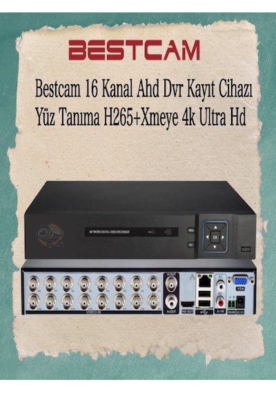 16 Kanal Ahd Dvr Kayıt Cihazı Yüz Tanıma H265+ Xmeye 4k Ultra Hd