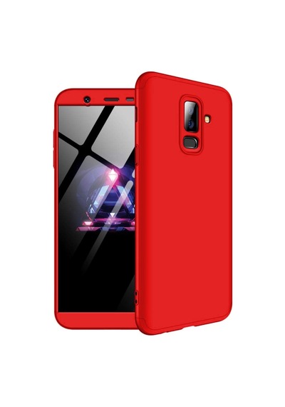 Samsung Uyumlu Galaxy A6 Plus Kılıf 3 Parçalı 360 Tam Korumalı Gkk Kapak