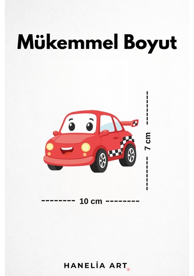 Priz Üstü Kırmızı Araba Sticker Parlak Duvar Sticker Çocuk Odası Dekoru Çok Renkli