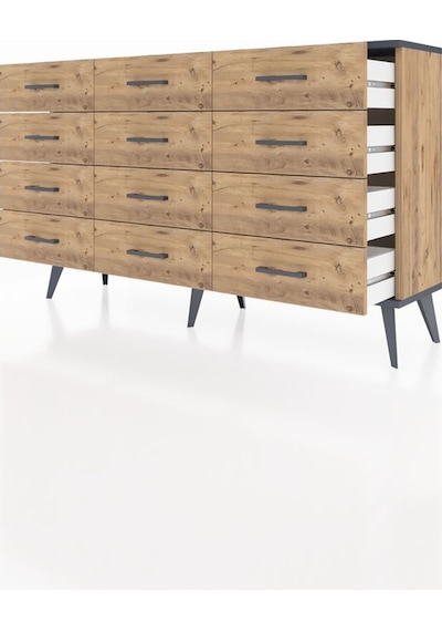 Arges Konsol 12 Çekmeceli 132x30x83 Çam-antrasit/çam Antrasit/çam Arges Konsol 12 Çekmeceli 132x30x83 Çam-antrasit/çam Antrasit/çam